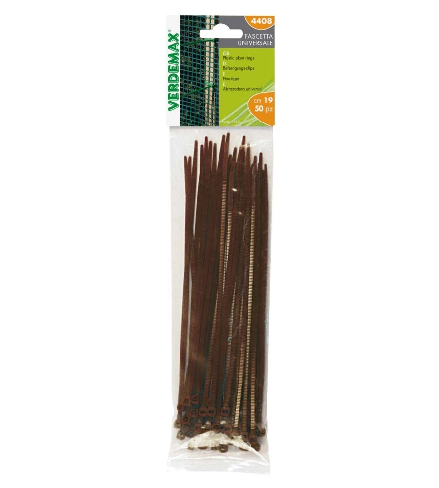 FASCETTA UNIVERSALE DENTATA MARRONE MM.190X5 50 PEZZI